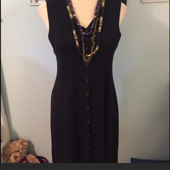 Dresses & Skirts - Black slip on sweater dress